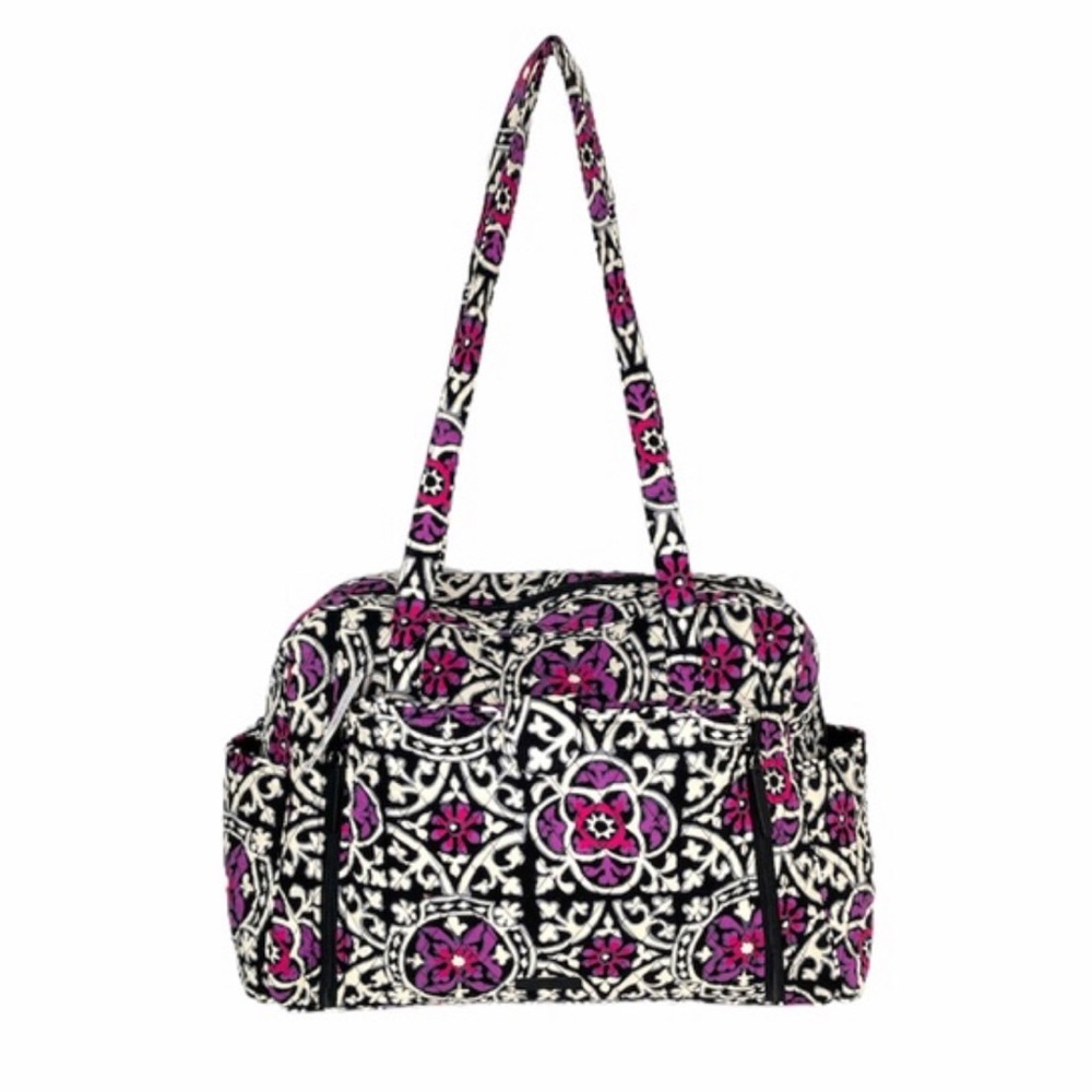 Vera Bradley Diaper Bag‎ Pink Purple Black Excellent Condition Scroll Medallion